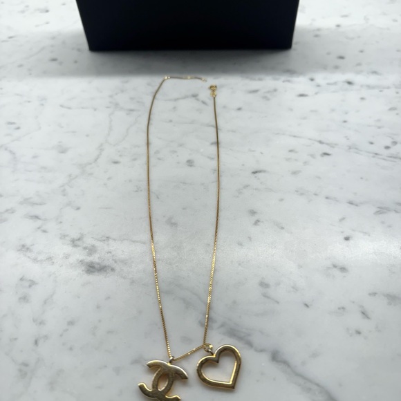 Authentic CHANEL Gold Logo and Heart - Picture 6 of 7